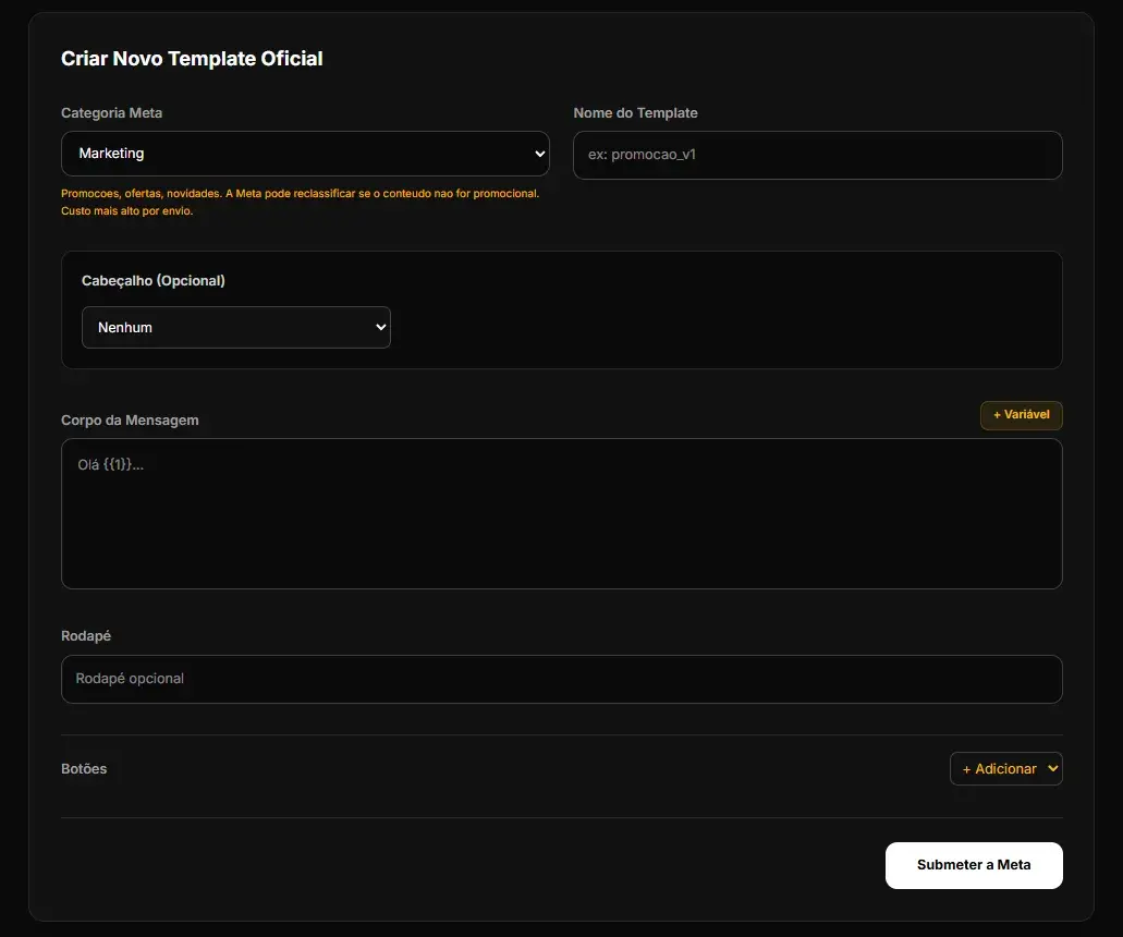 Gerenciamento de templates